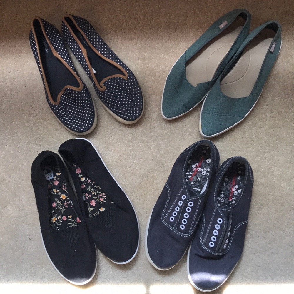 Various canvas shoes